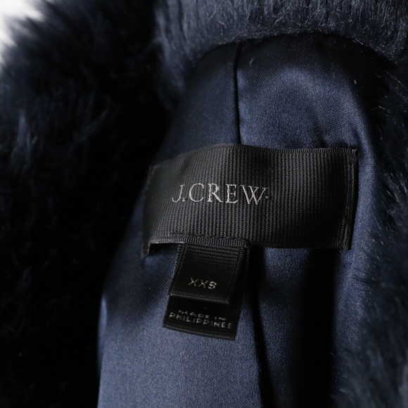 J. Crew Faux Fur Dark Blue Vest - Picture 7 of 7